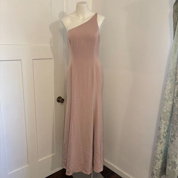 Watters size 6 Dusty Pink Strappy Pastel One Shoulder Bridesmaid Dress - Picture 1 of 7